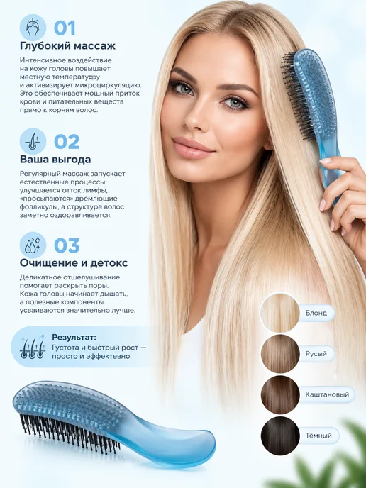 GrandNails Расческа для волос массажная, вариант, фото 5