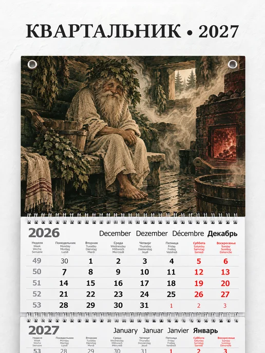 Календарь квартальный 2027 Банник