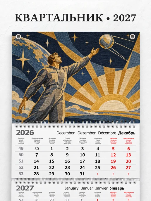 Календарь квартальный 2027 Советская мозаика