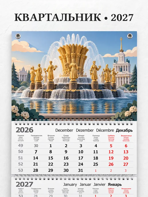 Календарь квартальный 2027 ВДНХ