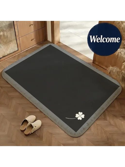 Нет бренда Нескользящий впитывающий коврик из полиэстера Бежевый, 40x60, 50x80