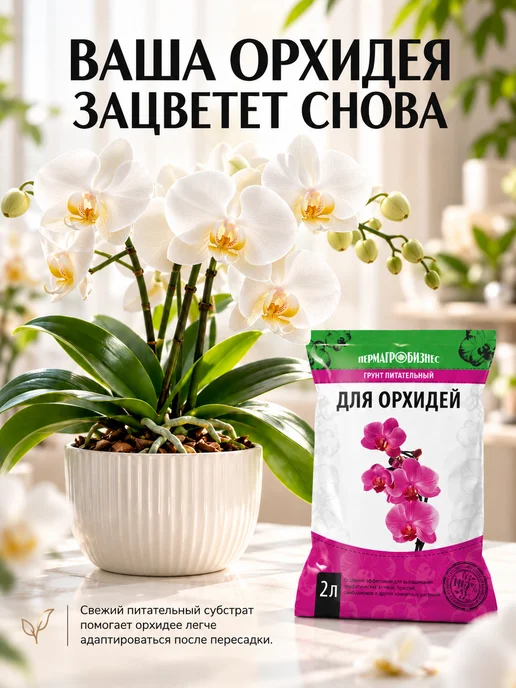 ПЕРМАГРОБИЗНЕС Грунт для орхидей 2 л, 2 л, фото 6