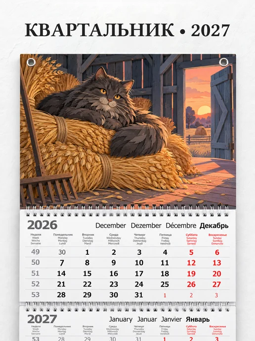 Календарь квартальный 2027 Овинник