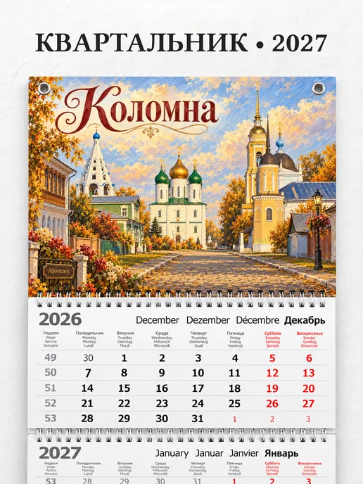 Календарь квартальный 2027 Коломна