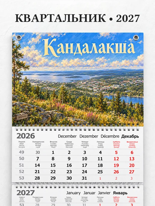 Календарь квартальный 2027 Кандалакша