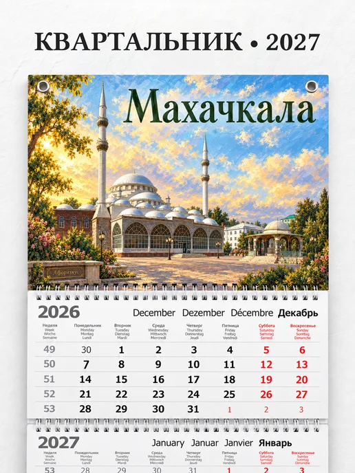 Календарь квартальный 2027 Махачкала