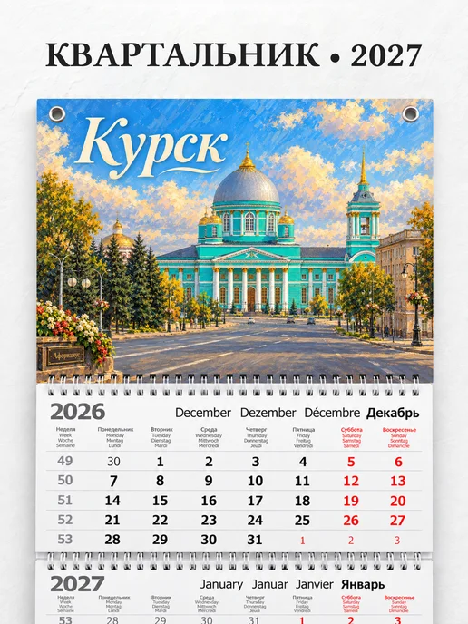 Календарь квартальный 2027 Курск