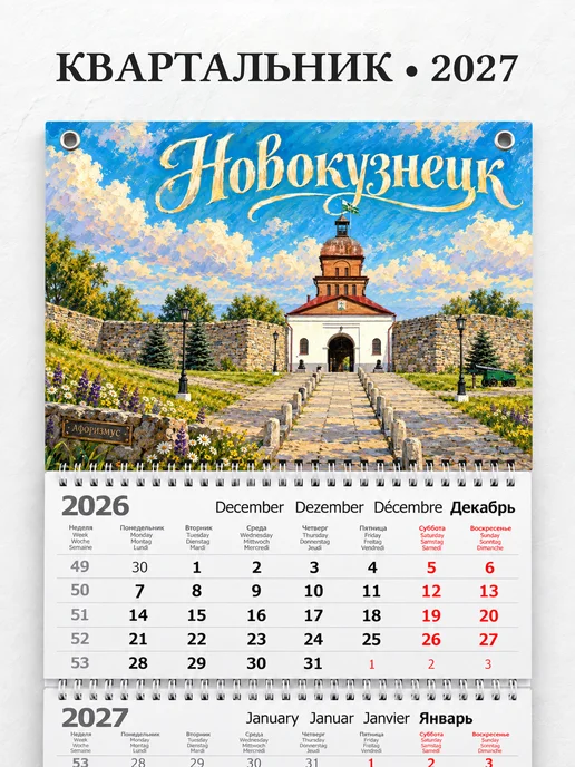 Календарь квартальный 2027 Новокузнецк