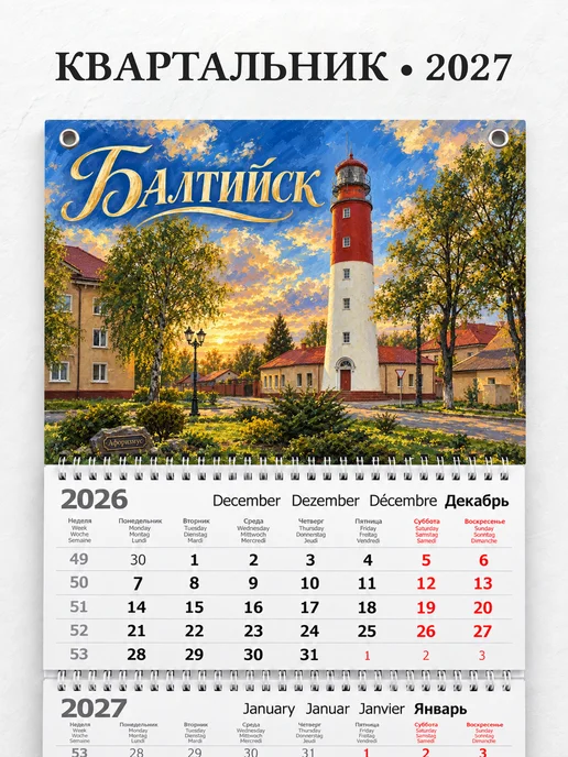 Календарь квартальный 2027 Балтийск