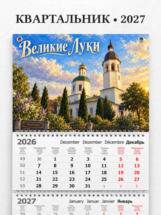 Календарь квартальный 2027 Великие Луки