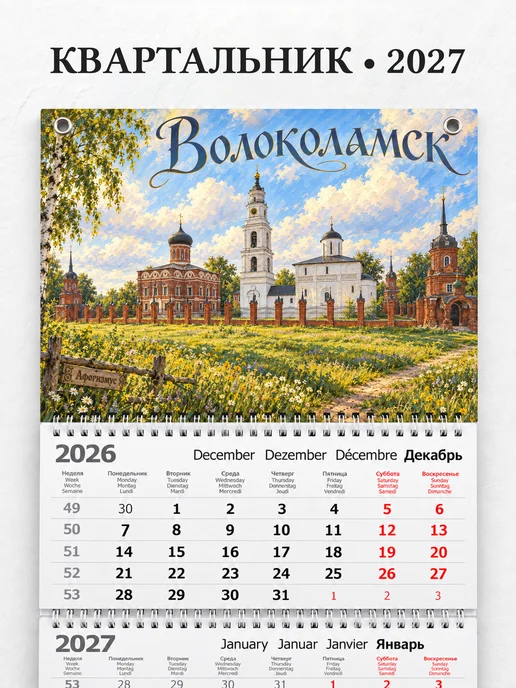 Календарь квартальный 2027 Волоколамск