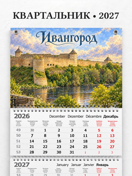 Календарь квартальный 2027 Ивангород