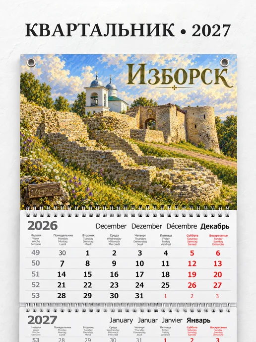 Календарь квартальный 2027 Изборск