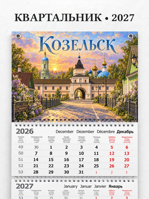 Календарь квартальный 2027 Козельск