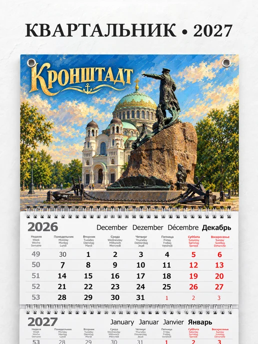 Календарь квартальный 2027 Кронштадт