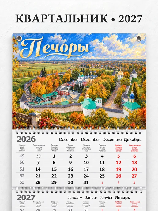 Календарь квартальный 2027 Печоры