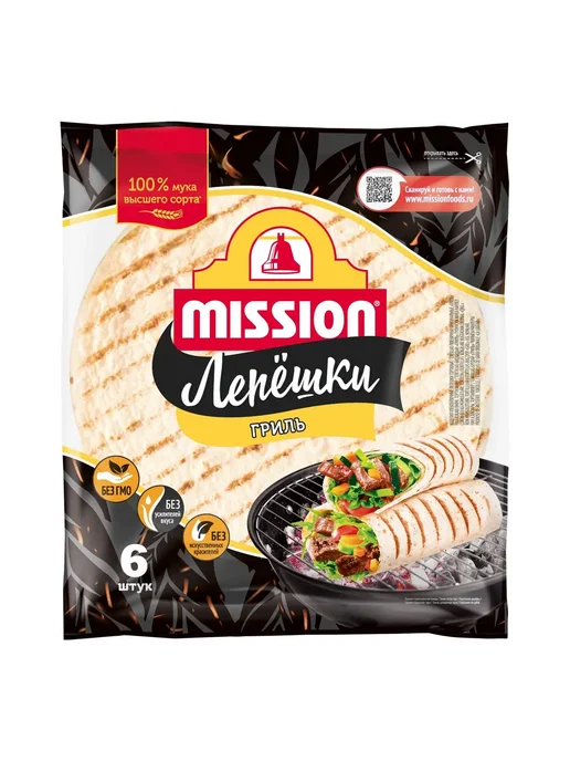 Лепешки Mission Гриль пшеничные 250 г, 250 г