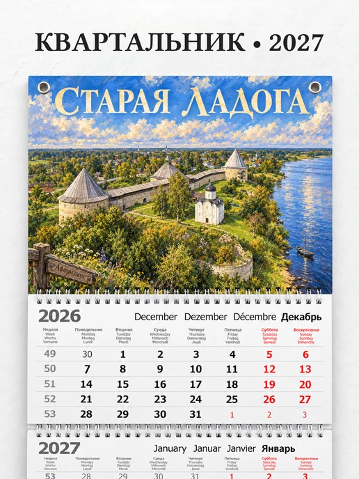 Календарь квартальный 2027 Старая Ладога