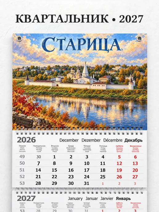 Календарь квартальный 2027 Старица