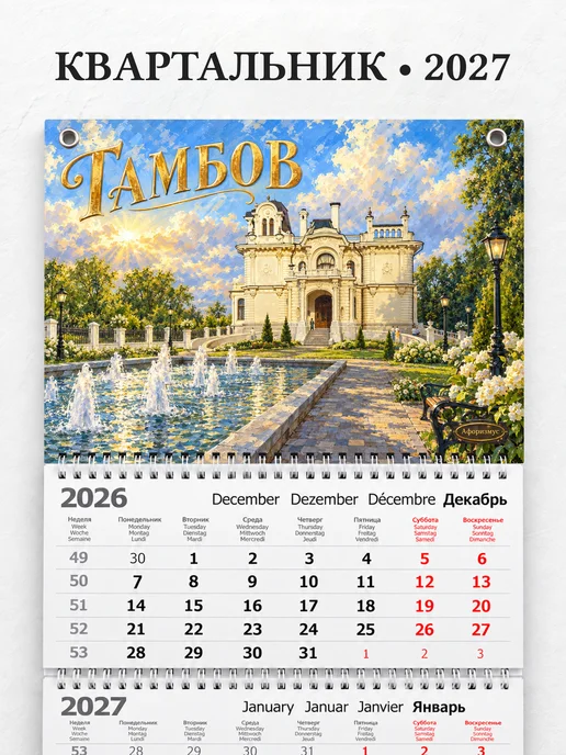 Календарь квартальный 2027 Тамбов