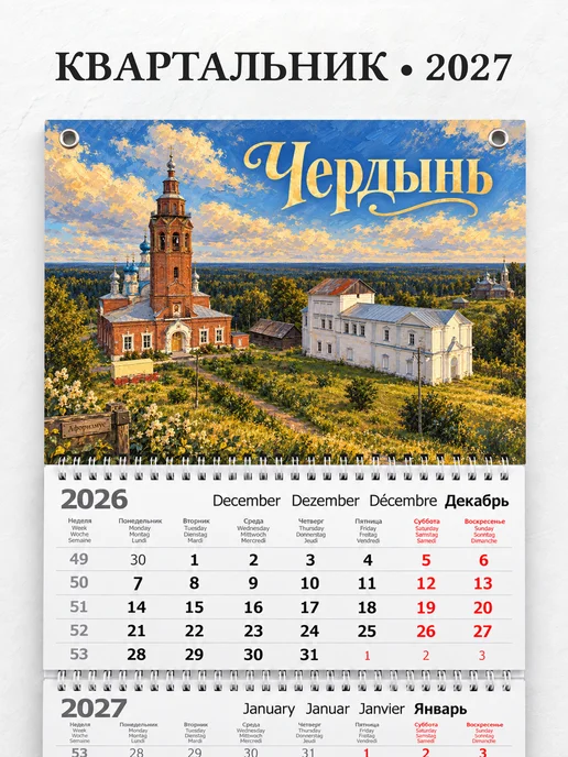 Календарь квартальный 2027 Чердынь