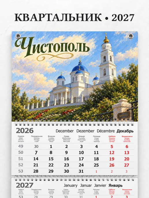 Календарь квартальный 2027 Чистополь
