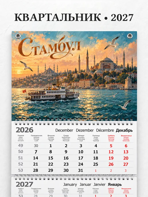 Календарь квартальный 2027 Стамбул
