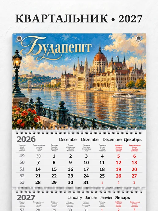 Календарь квартальный 2027 Будапешт