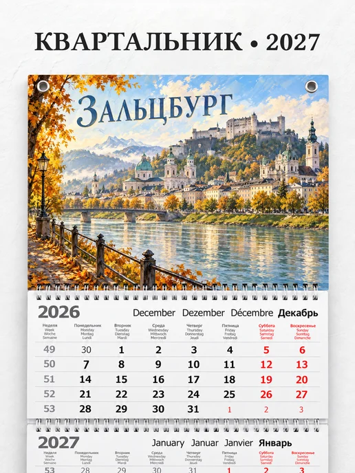 Календарь квартальный 2027 Зальцбург