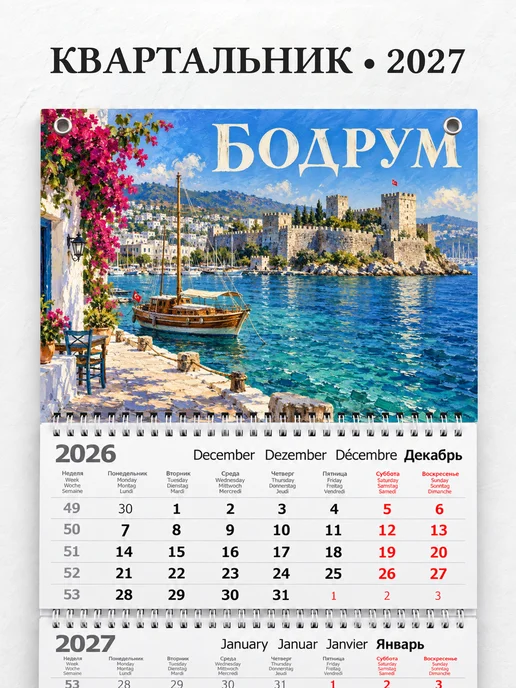 Календарь квартальный 2027 Бодрум