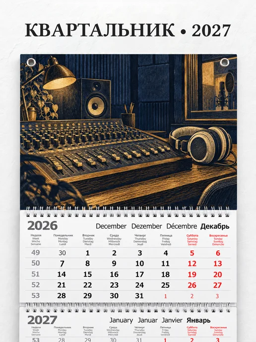 Календарь квартальный 2027 звукорежиссёра