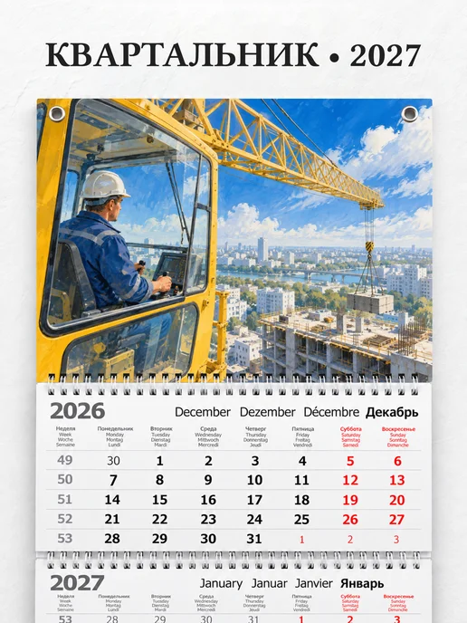 Календарь квартальный 2027 крановщика