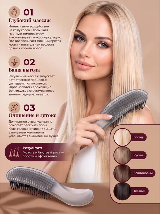 GrandNails Расческа для волос массажная профессиональная японская, вариант, фото 5