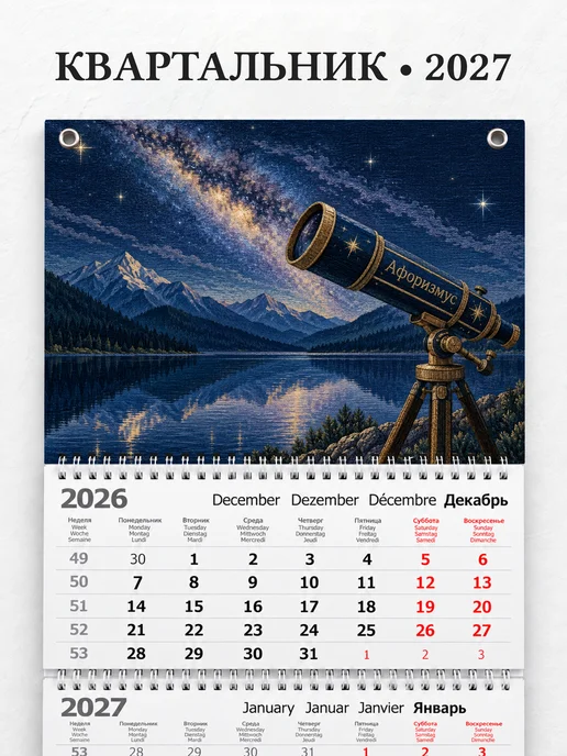 Календарь квартальный 2027 астрофотографа