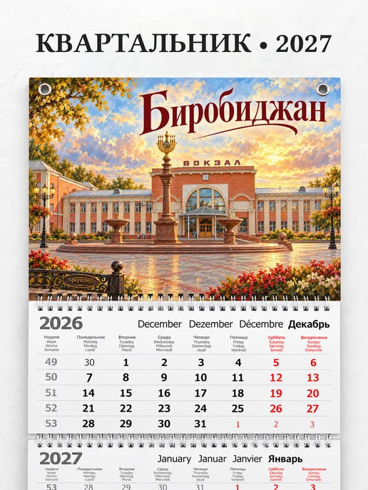 Календарь квартальный 2027 Биробиджан