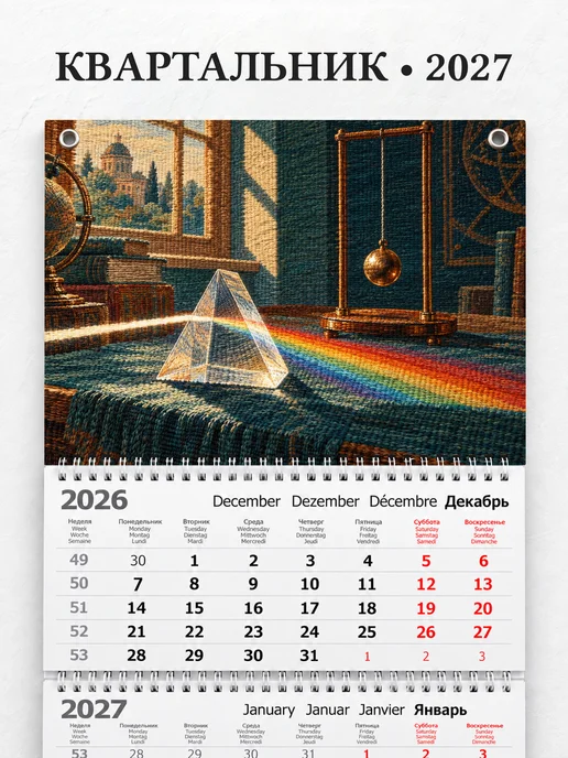 Календарь квартальный 2027 Олимпиадная физика