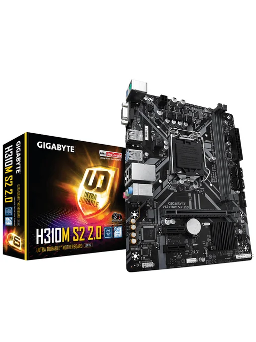 Gigabyte H310M A 2.0 (Intel 1151 v2, DDR4, H310) материнская плата, черный, dimm, фото 2