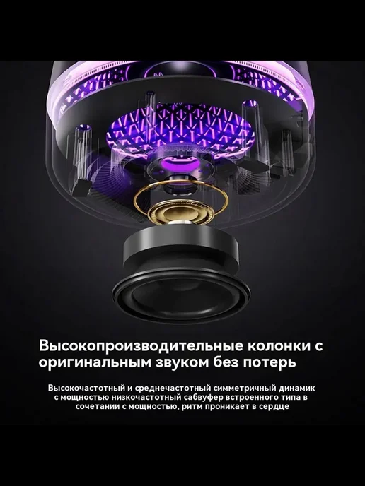Портативная беспроводная колонка блютуз мощная с подсветкой, вариант, фото 6