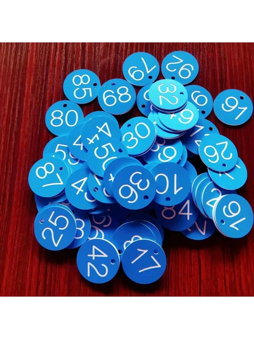 Нет бренда Номерки гардеробные пластиковые, красные, 1-500, 3,5 см, красный, фото 2