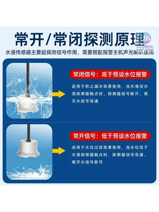 Нет бренда Датчик протечки воды проводной, DC12V, с сигнализацией 12V регулировка, фото 3