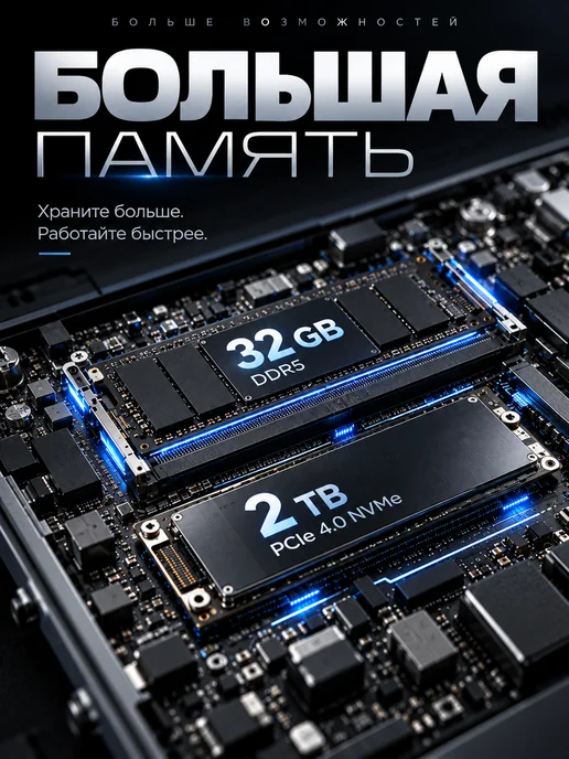 Ноутбук 16" OLED 32ГБ 2ТБ SSD мощный для работы и учебы, 32 ГБ, 2 ТБ, фото 3