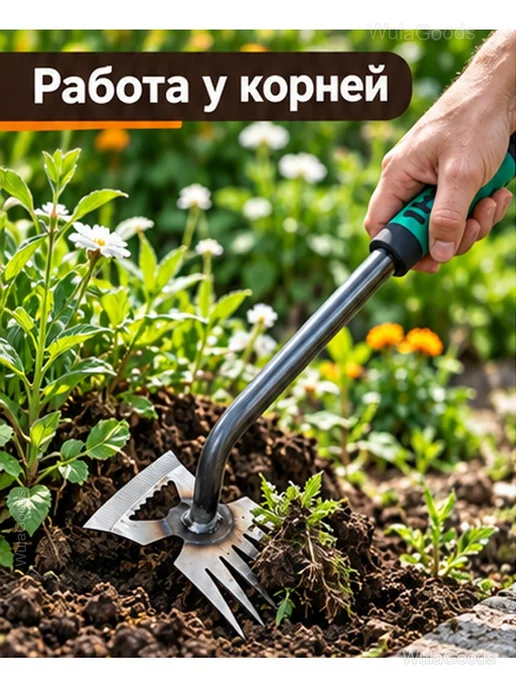 Ручной садовый рыхлитель-пропольник 38 см, черный, фото 4
