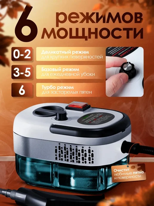 WAPS Пароочиститель для уборки дома мощный, белый, фото 3