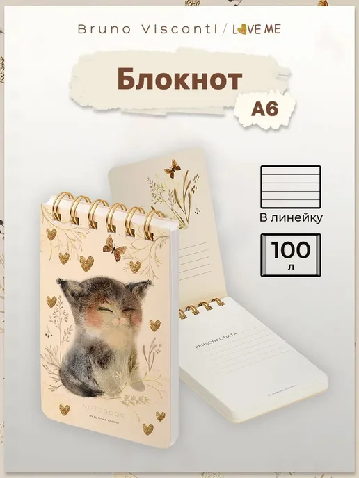 Bruno Visconti Блокнот для записей А6 на пружине в линейку 1, вариант