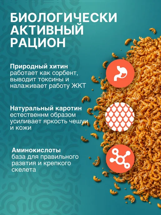 Гаммарус сушёный - натуральный корм для красноухой черепахи, красный, фото 3