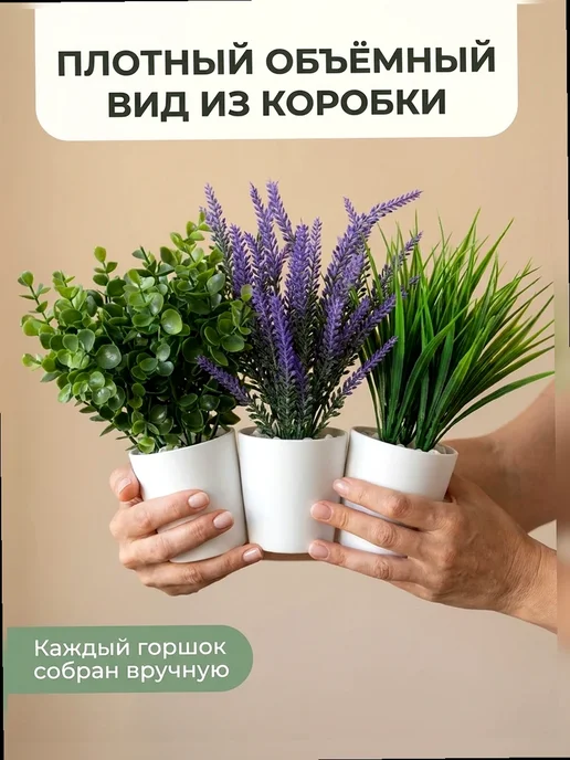 The One Rose Декор для детского сада, Осока, лаванда, эвкалипт — набор 3, зеленый, фото 5