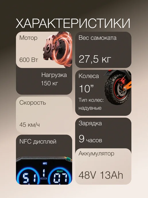 Электросамокат Kugoo Max Speed Pro, самокат электрический, вариант, фото 3