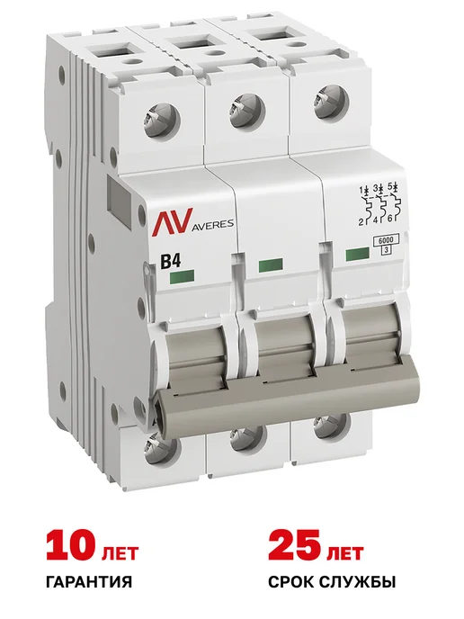 EKF Автоматический выключатель 4A, тип B, трёхполюсный 3P, белый, фото 7