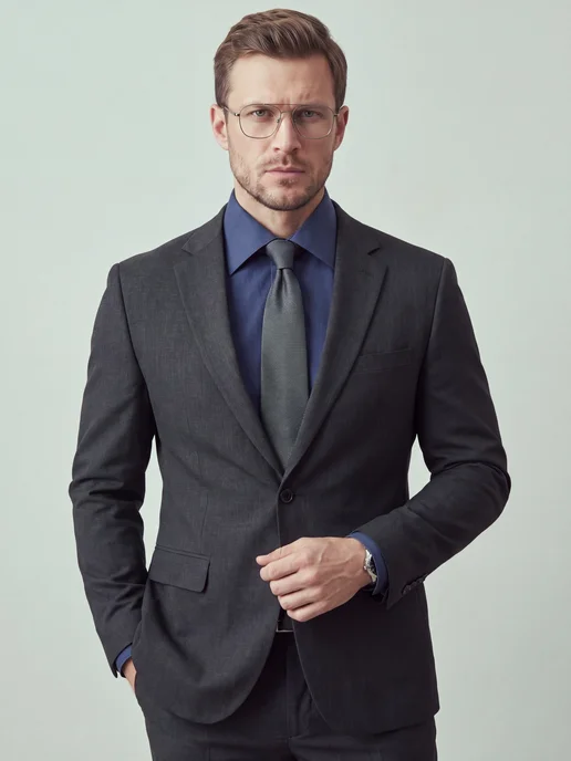 SUITBASE Рубашка с длинным рукавом классическая, синий, фото 2