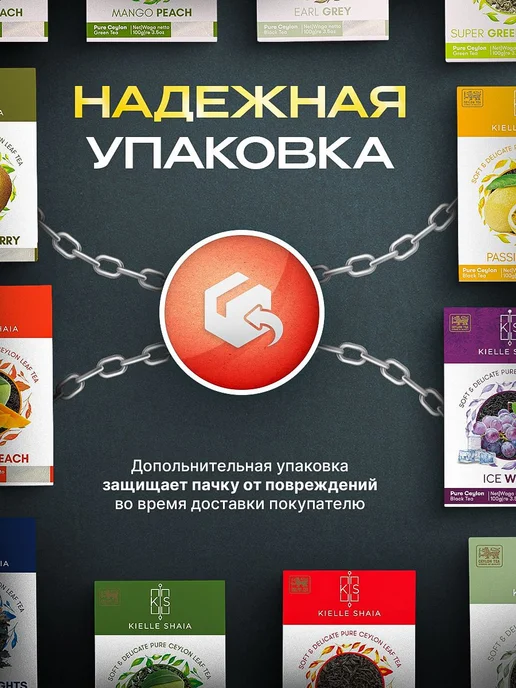 Чай черный листовой фруктовый МАНГО ПЕРСИК цейлонский KIELLE, черный, фото 5